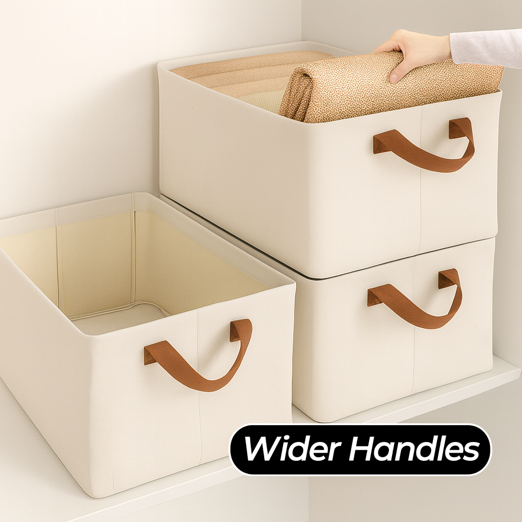 Grosyhub Foldable White Wardrobe Organizer With Durable Handle