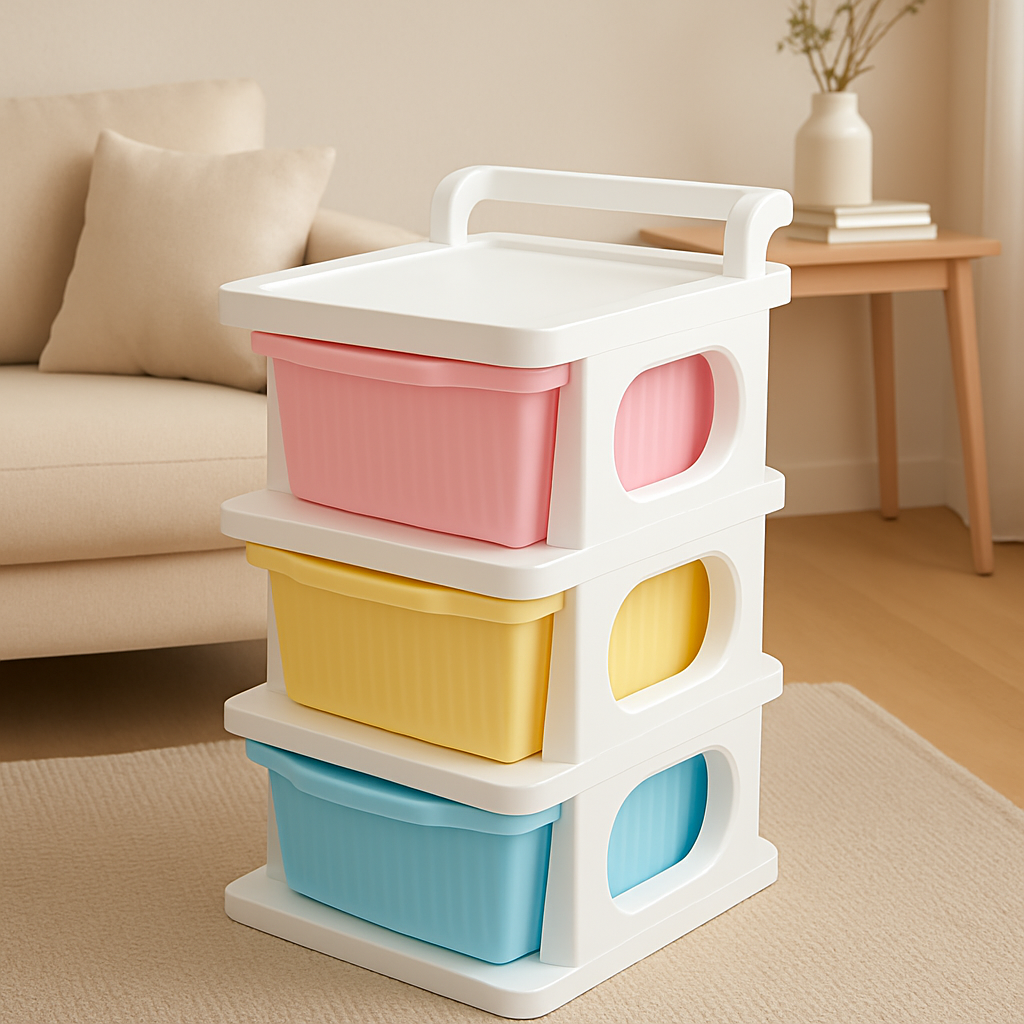 Grosyhub Multipurpose 3-Layer Smart Modular Drawer with Wheels