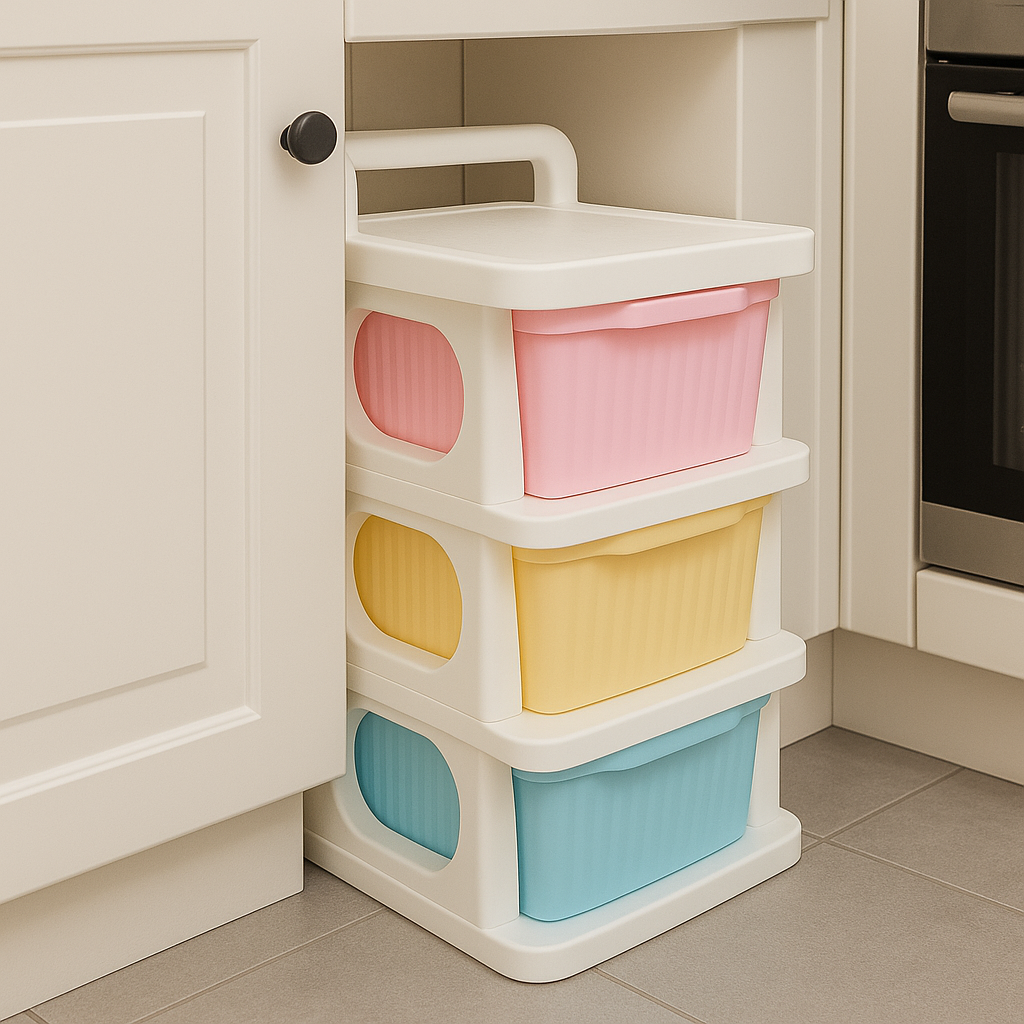 Grosyhub Multipurpose 3-Layer Smart Modular Drawer with Wheels