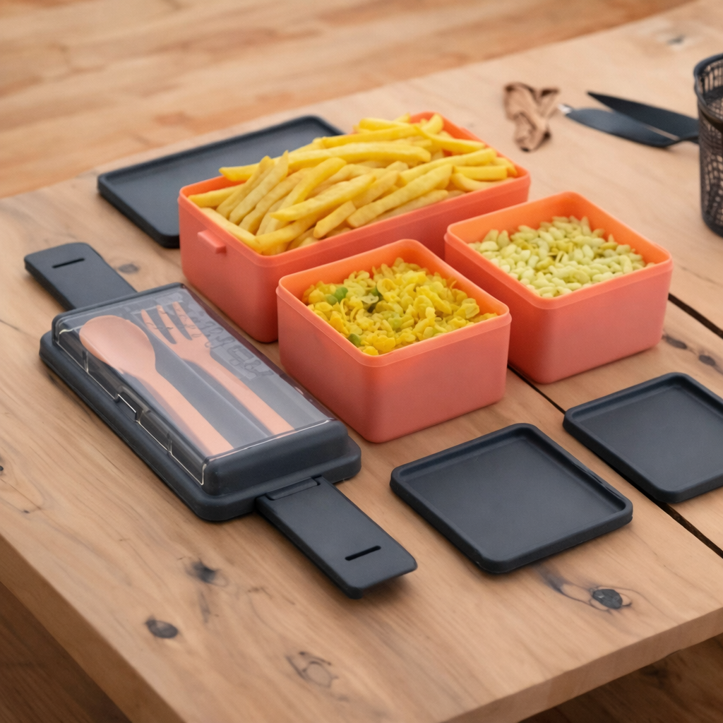 Grosyhub Double Daker: Premium 2-Tier Stackable Bento Lunch Box