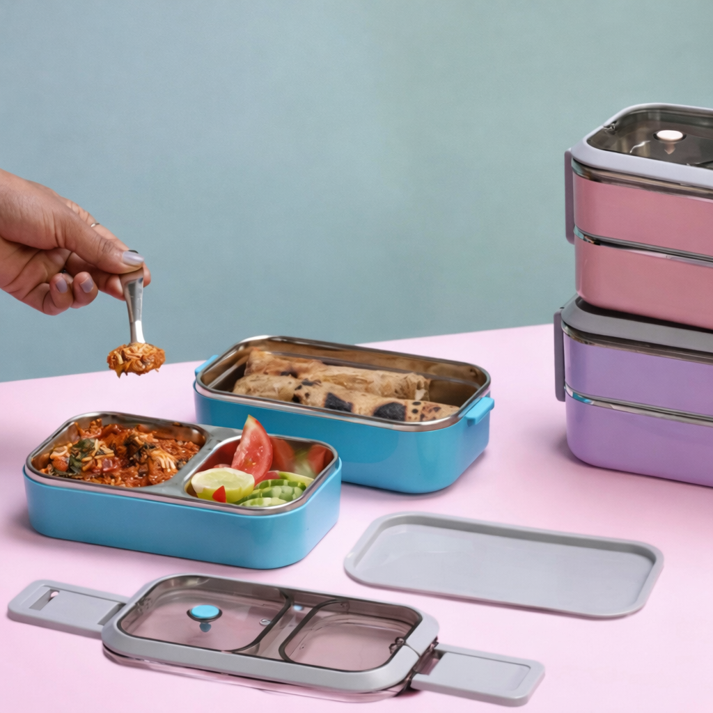 Grosyhub 3 Layer Lunch SS: Premium Triple-Tier Stainless Steel Bento