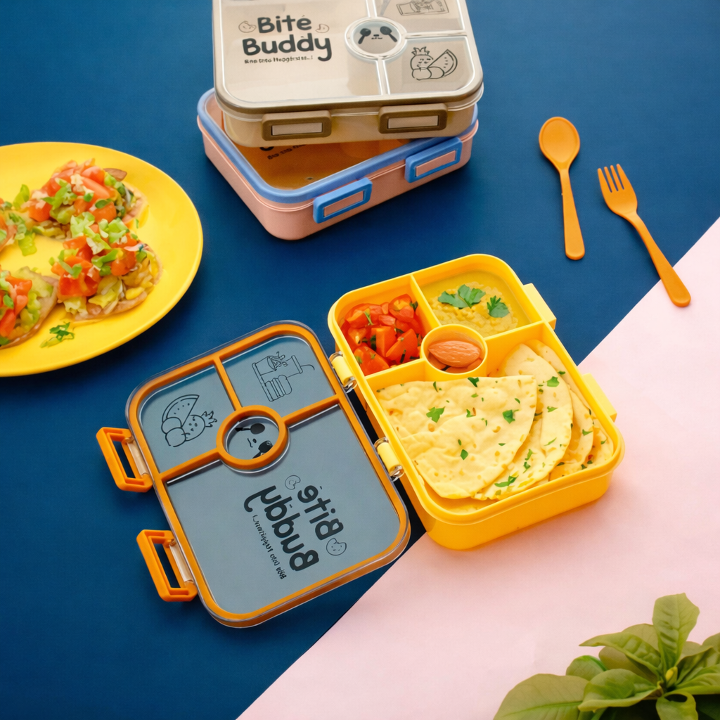 Grosyhub Bite Buddy: The Ultimate Flavor-Guard 4-Compartment Bento