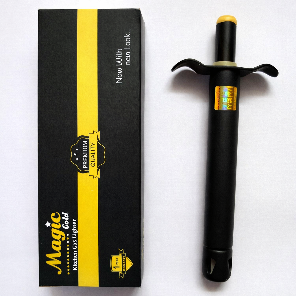 Grosyhub Midnight Edition: Black Coated Heavy-Duty Gas Lighter