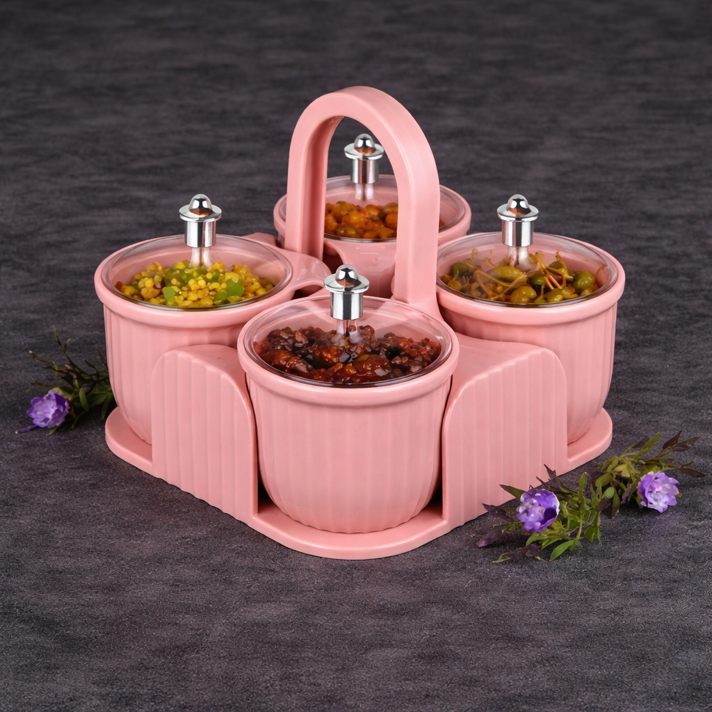 Grosyhub Marvela 4-Piece Premium Dry Fruit & Spice Server Set