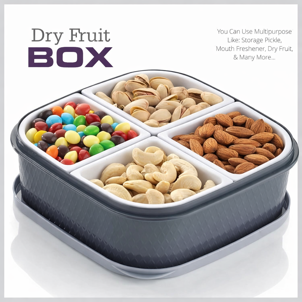 Grosyhub Multi-Purpose Dry Fruit Box with Woven Texture Finish