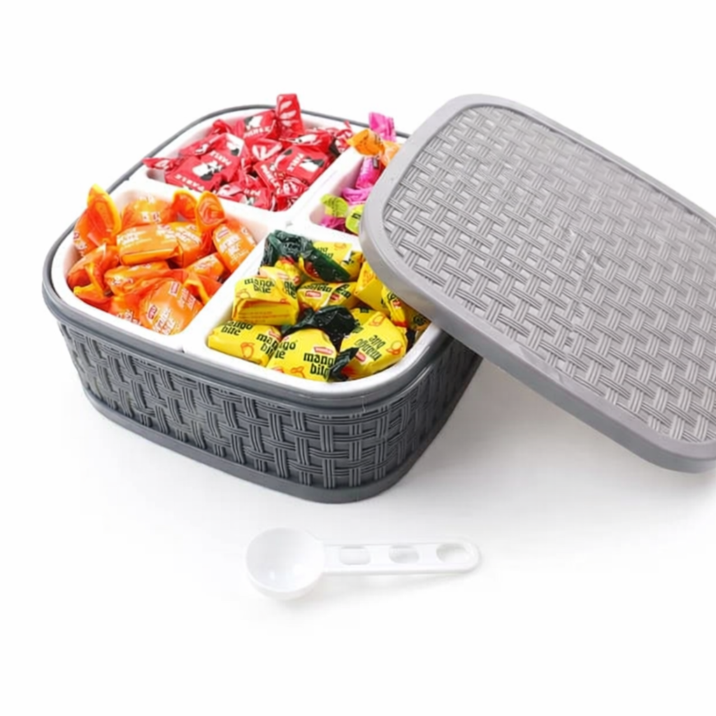 Grosyhub Multi-Purpose Dry Fruit Box with Woven Texture Finish