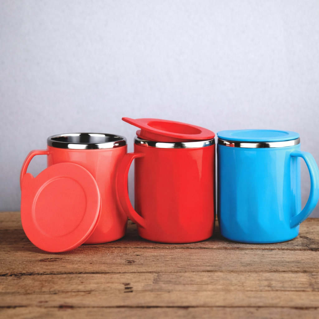 Grosyhub Insulated Coffee Mug – Stainless Steel Interior with Airtight Lid