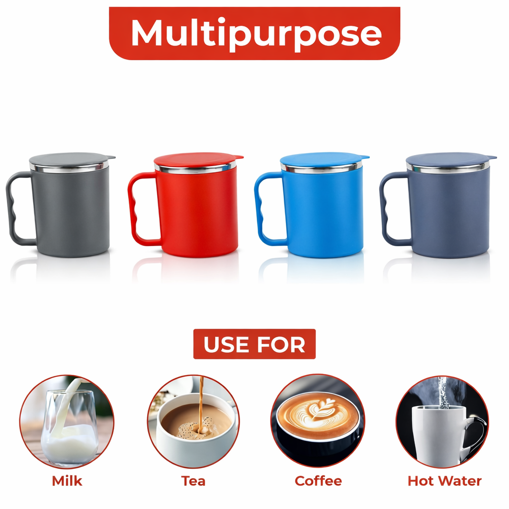 Grosyhub Sleek Steel-Lined Coffee Cup