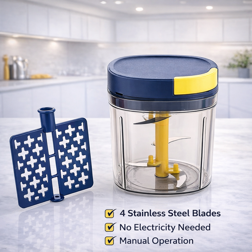 Grosyhub 1100ml Square Turbo Chopper