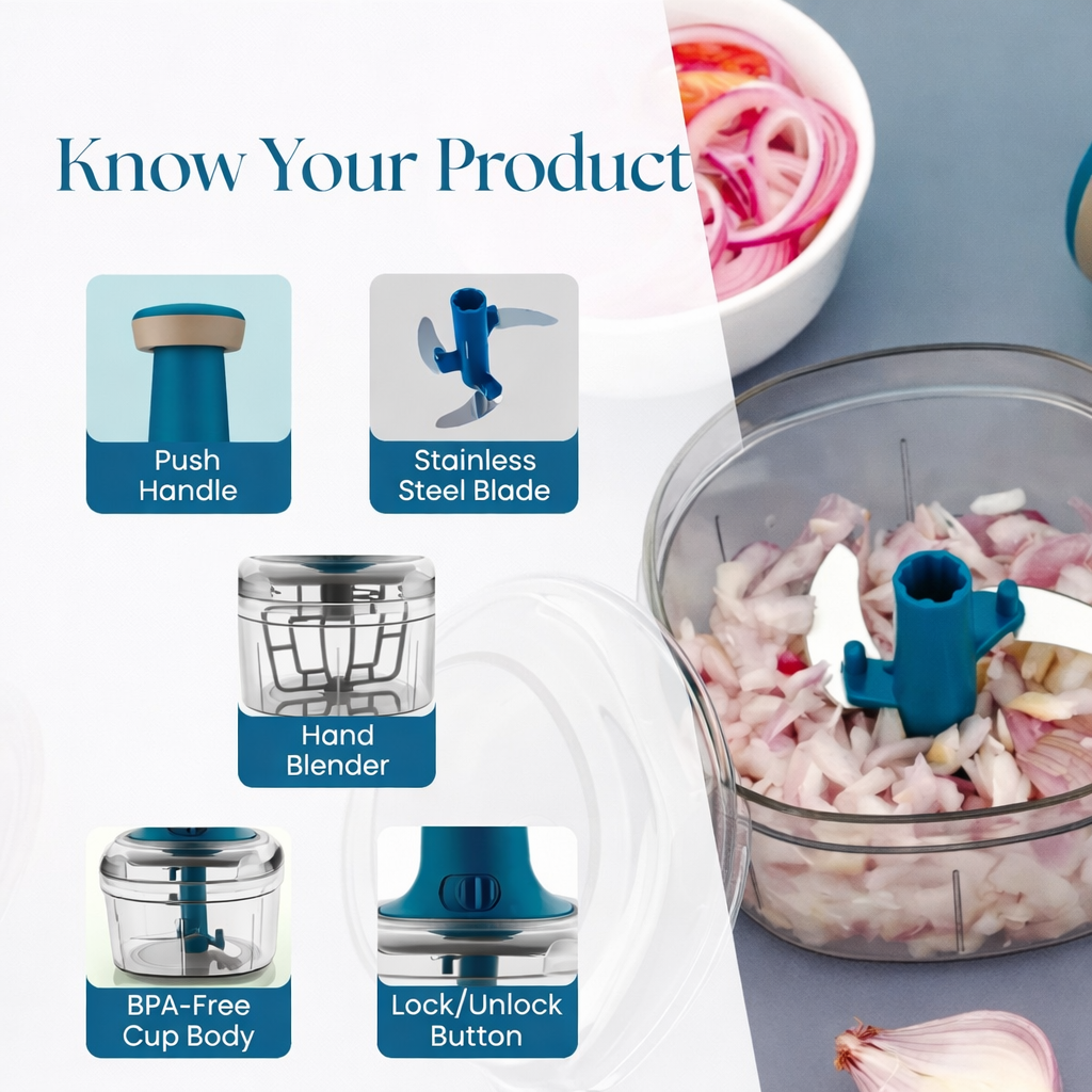 Grosyhub 800ml S-Series Push Chopper