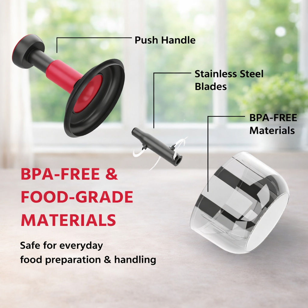 Grosyhub Max-Capacity 1600ml XL Square Push Chopper