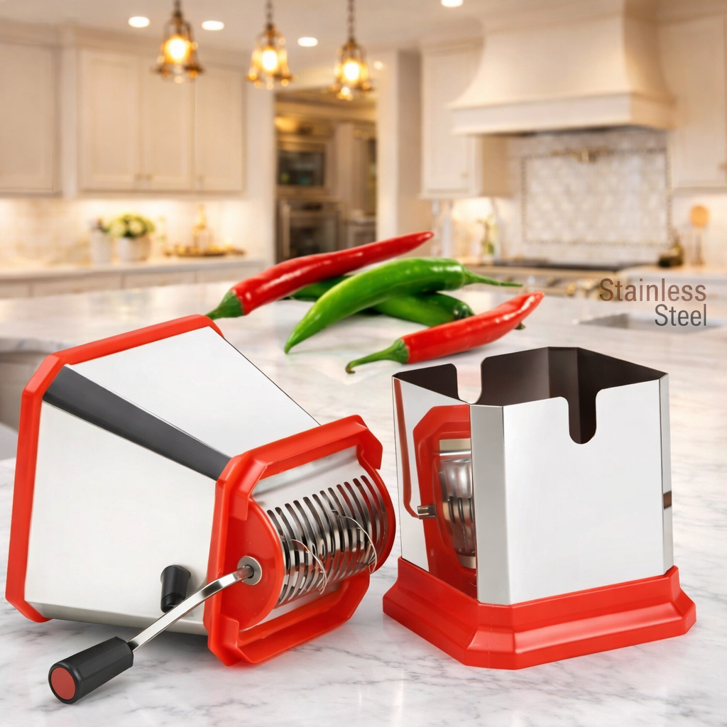 Grosyhub Stainless Steel Chilli & Vegetable Cutter