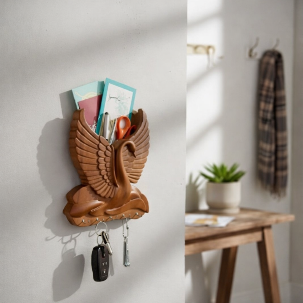 Grosyhub Hansh Majestic Swan Wall Organizer & Key Holder