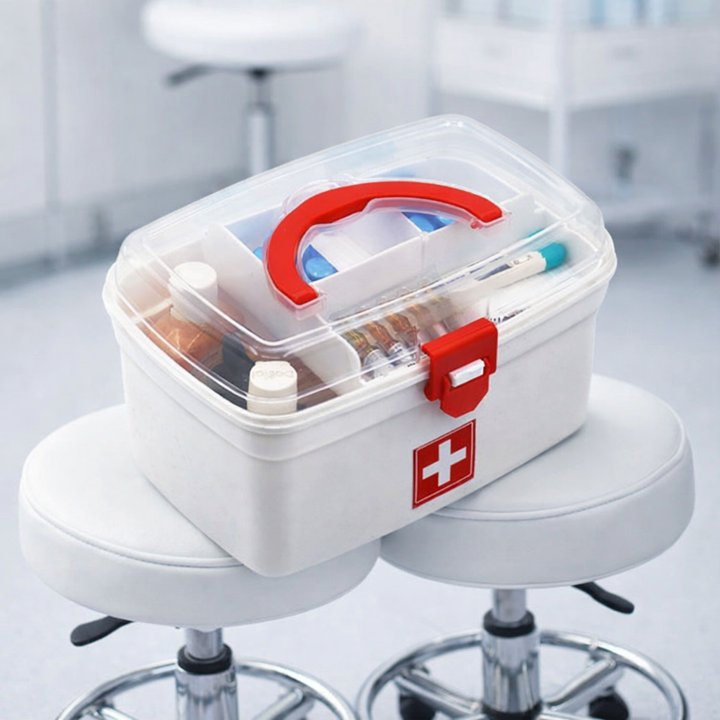 Grosyhub Secure-Lock Tiered First Aid & Medical Storage Box