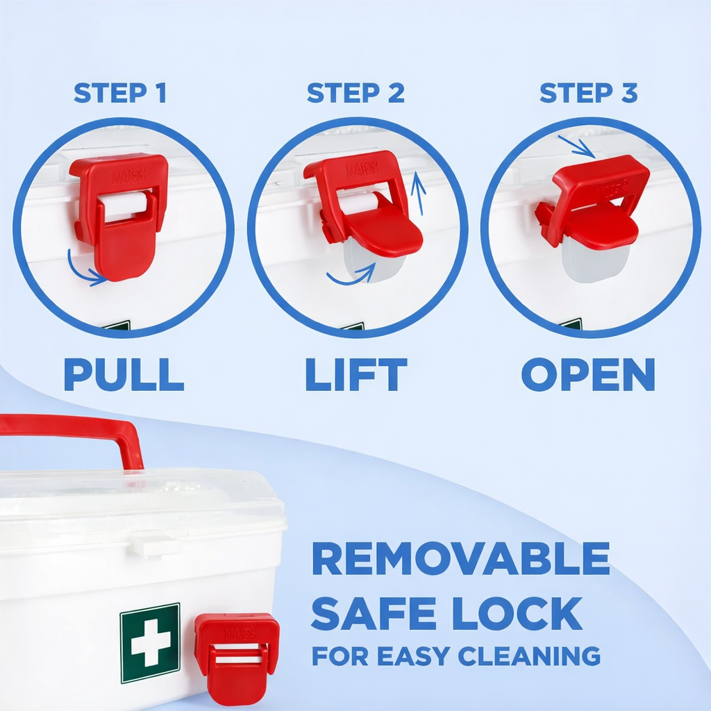 Grosyhub Secure-Lock Tiered First Aid & Medical Storage Box