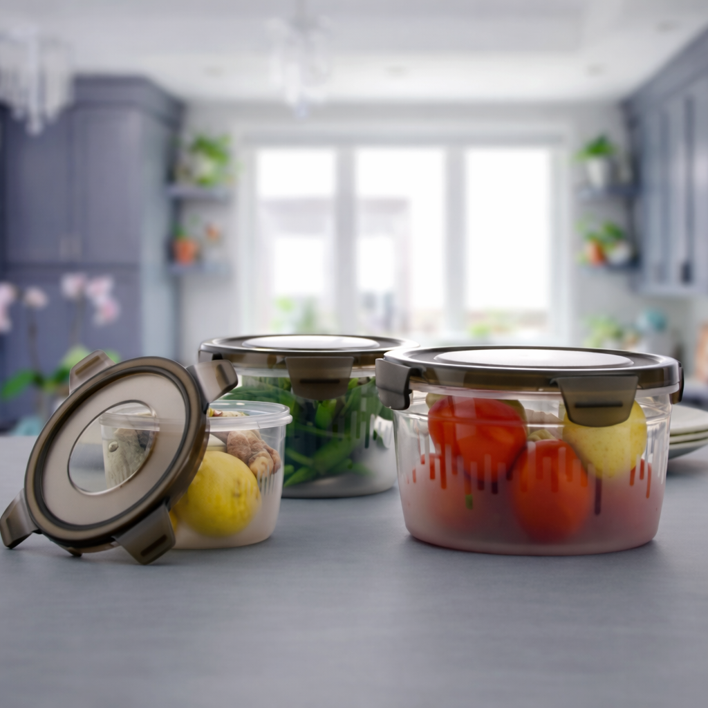Grosyhub Pro-Seal 3-Piece Airtight Container Set (600ml, 1200ml, 1800ml)