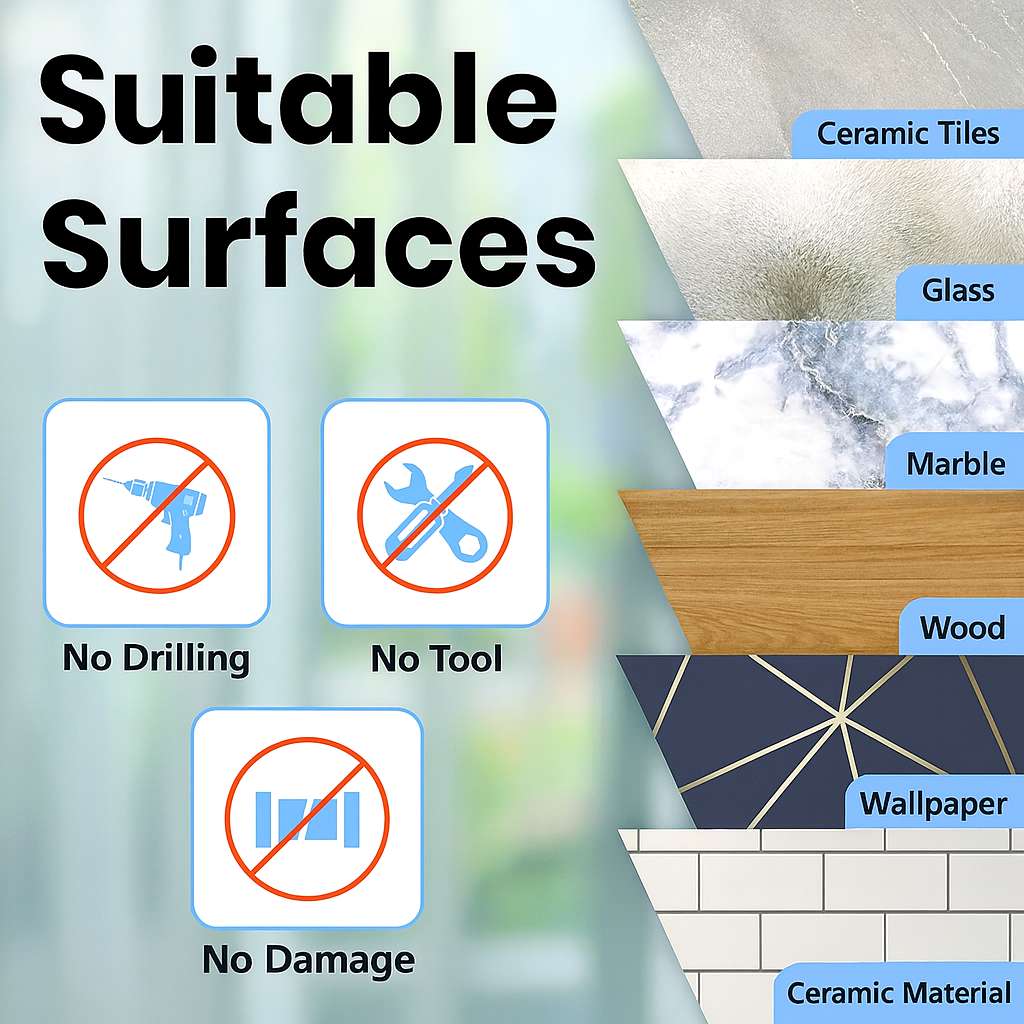 Grosyhub Adjustable Shower Curtain Tension Rod 125CM| Non-Drilling| Anti-Skid|Multi-Purpose| Spring Pull Rod - (Stainless Steel)