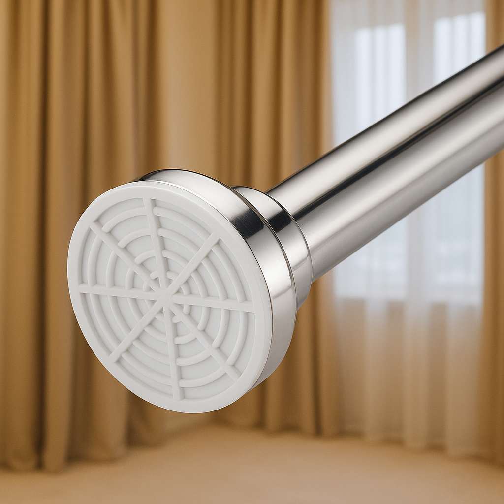 Grosyhub Adjustable Shower Curtain Tension Rod 85CM| Non-Drilling| Anti-Skid|Multi-Purpose| Spring Pull Rod - (Stainless Steel)