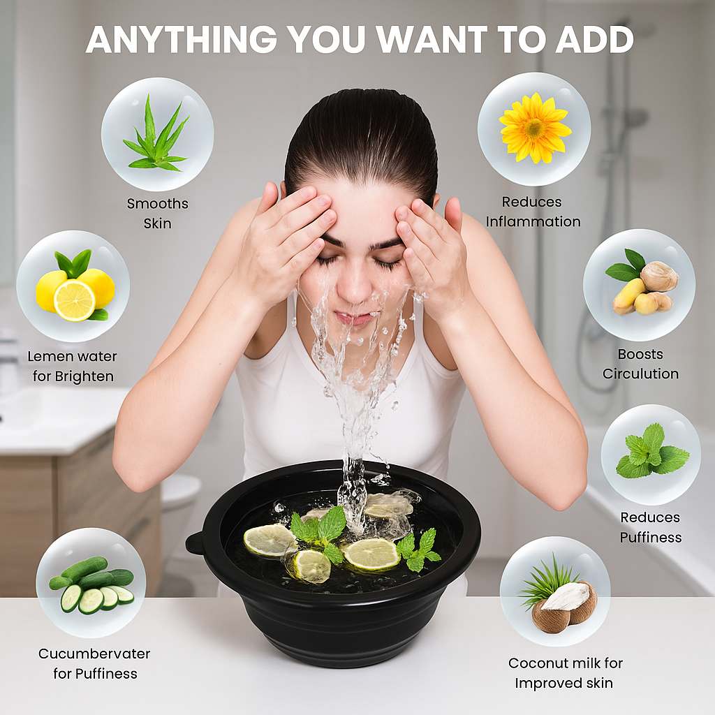 Grosyhub Foldable Ice Face Bowl | Cold Therapy Facial Skincare Bowl for Glowing Skin