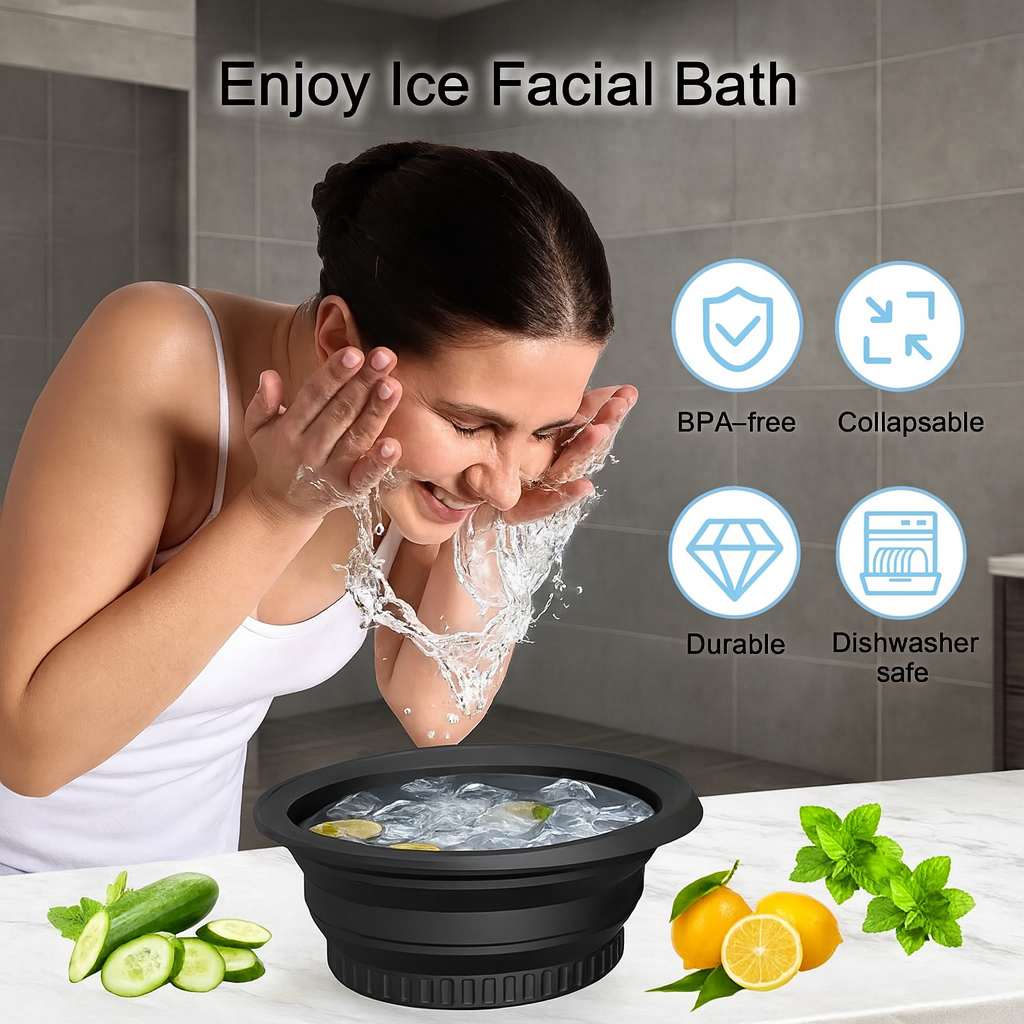 Grosyhub Foldable Ice Face Bowl | Cold Therapy Facial Skincare Bowl for Glowing Skin