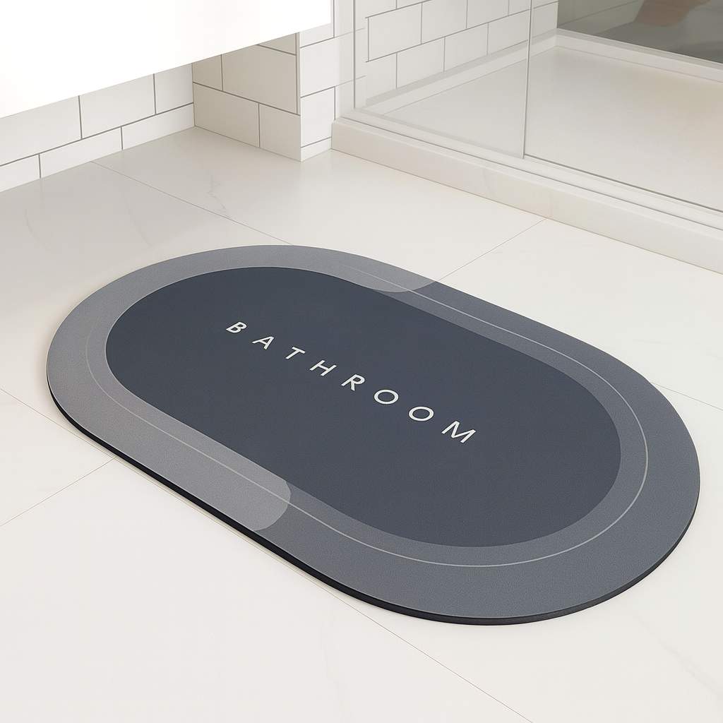 Grosyhub Non-Slip 3.5mm Water Soaking Grey Door Mat With Rubber Backing