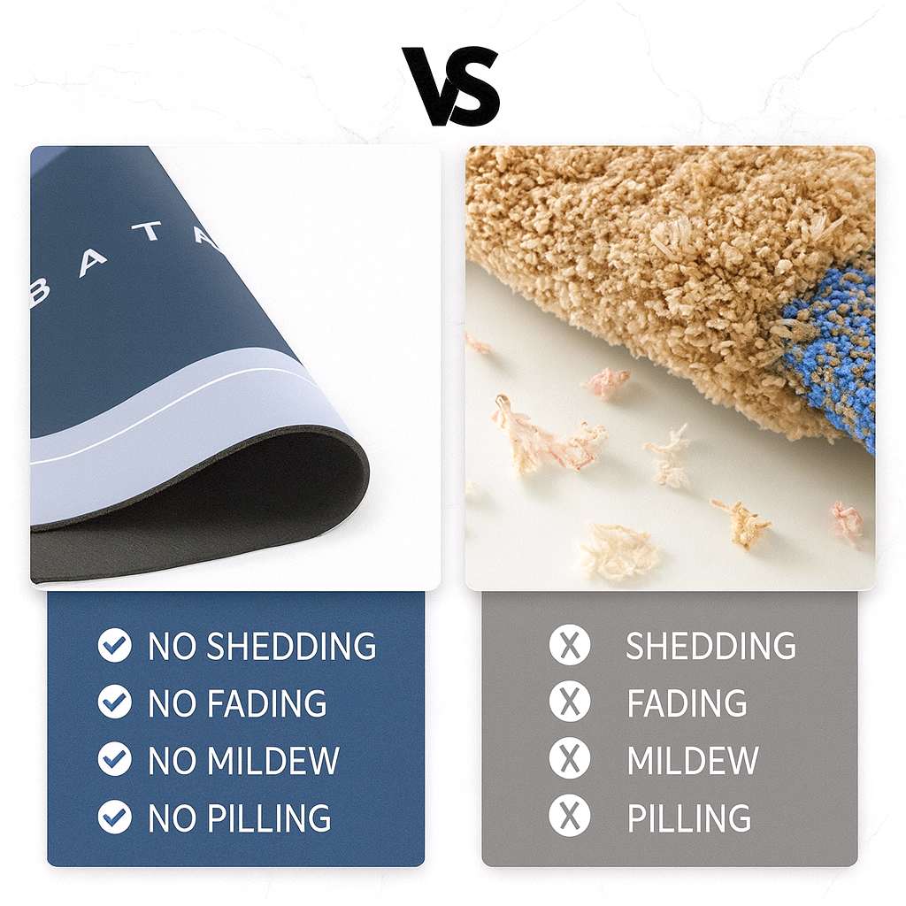 Grosyhub Non-Slip 3.5mm Water Soaking Grey Door Mat With Rubber Backing