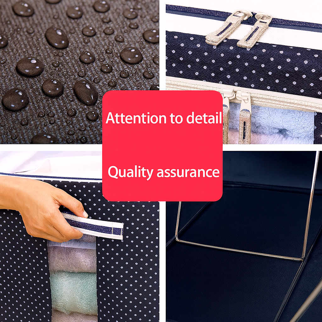 Grosyhub Double-Sided Zipper Living Box - Fabric Storage Boxes for Clothes, Saree Cover Bags - 24 Litre, Pack of 1, Polka Dot