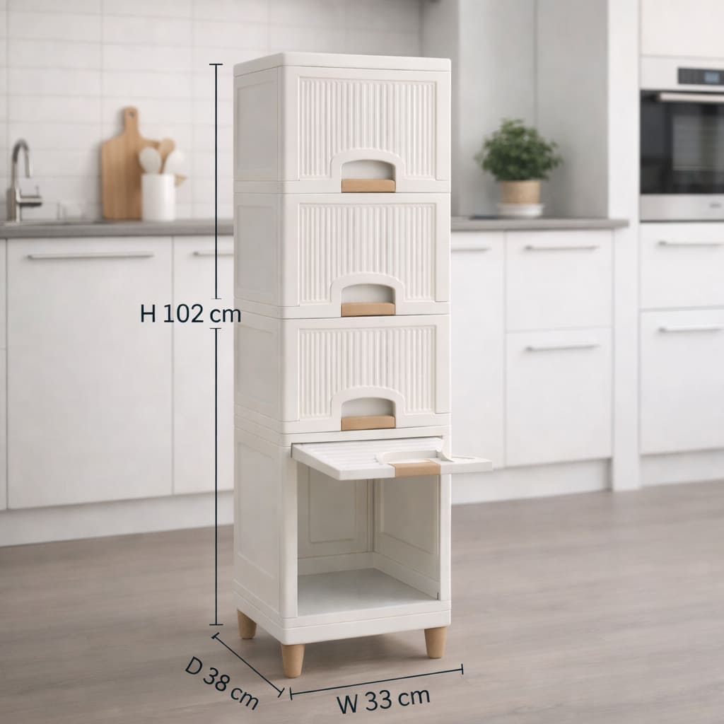 Grosyhub Multi Layer Design Flip Top Modular Storage Cabinet (4 Layer)