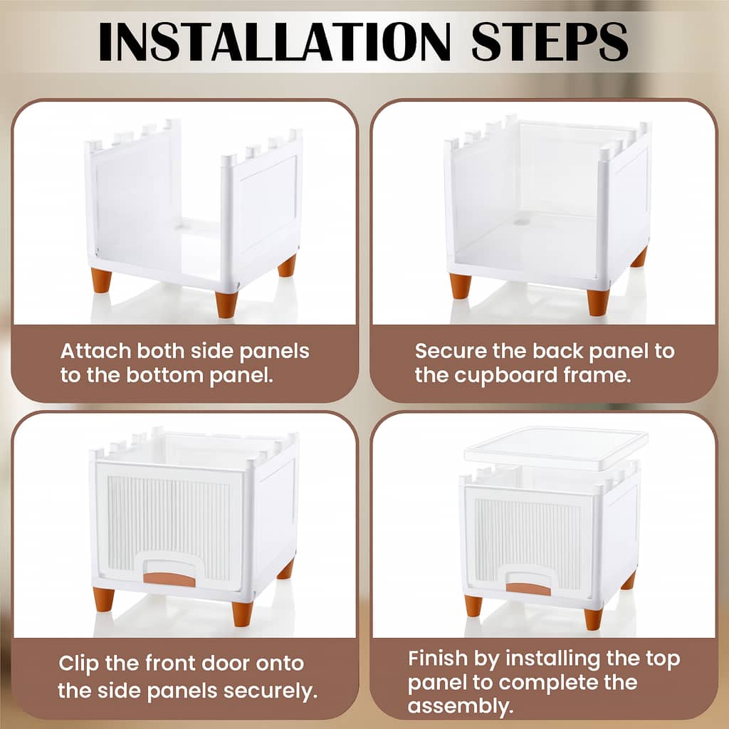 Grosyhub Multi Layer Design Flip Top Modular Storage Cabinet (4 Layer)