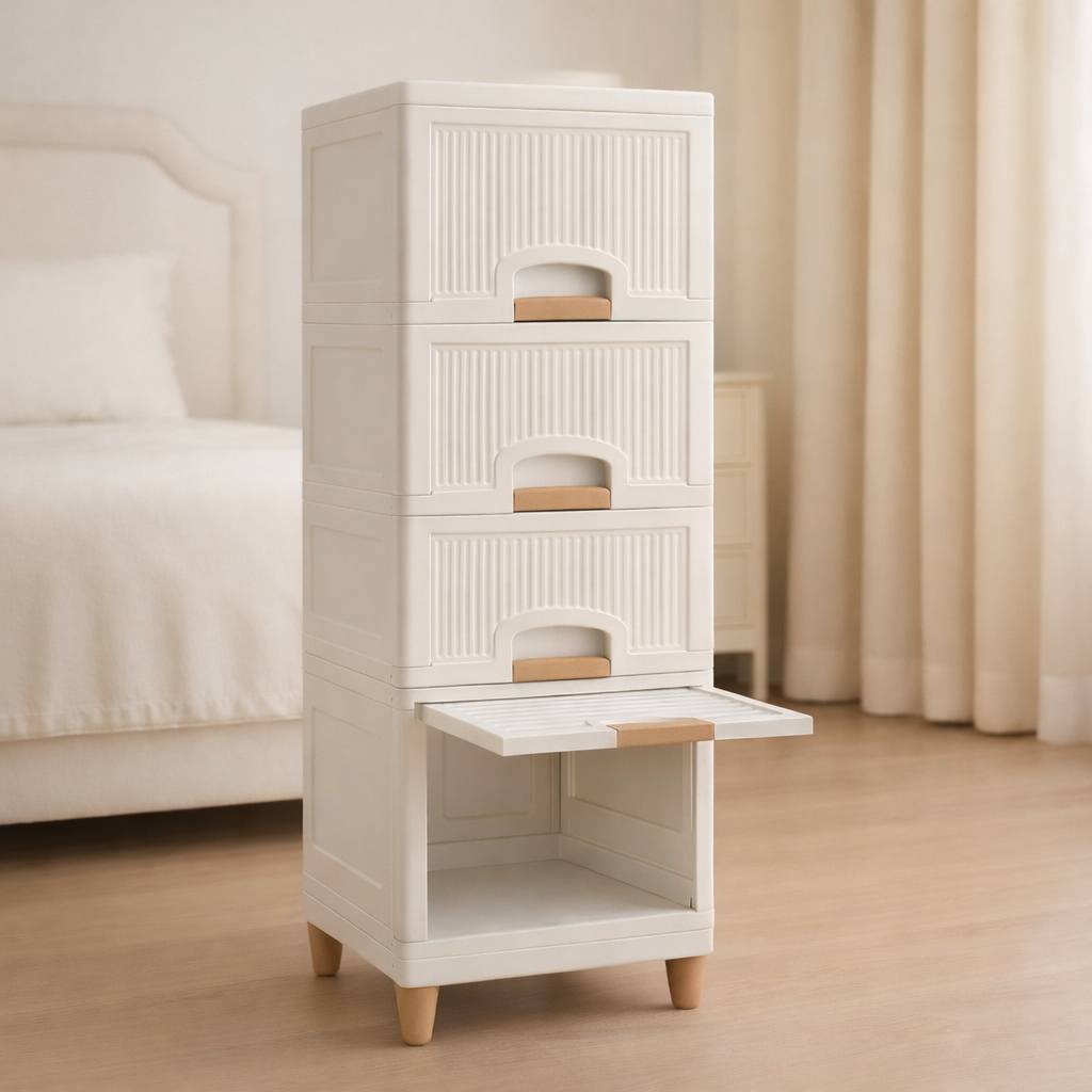 Grosyhub Multi Layer Design Flip Top Modular Storage Cabinet (4 Layer)