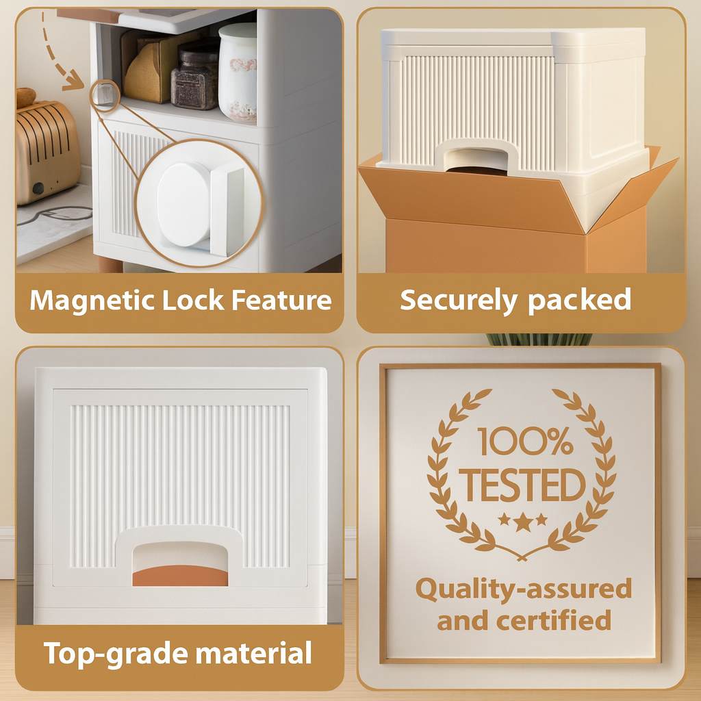 Grosyhub Multi Layer Design Flip Top Modular Storage Cabinet (4 Layer)