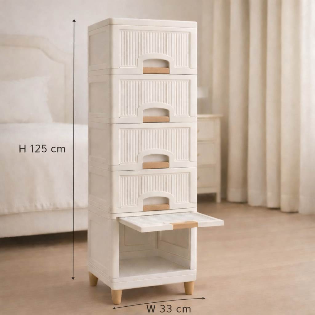 Grosyhub Multi Layer Design Flip Top Modular Storage Cabinet (5 Layer)