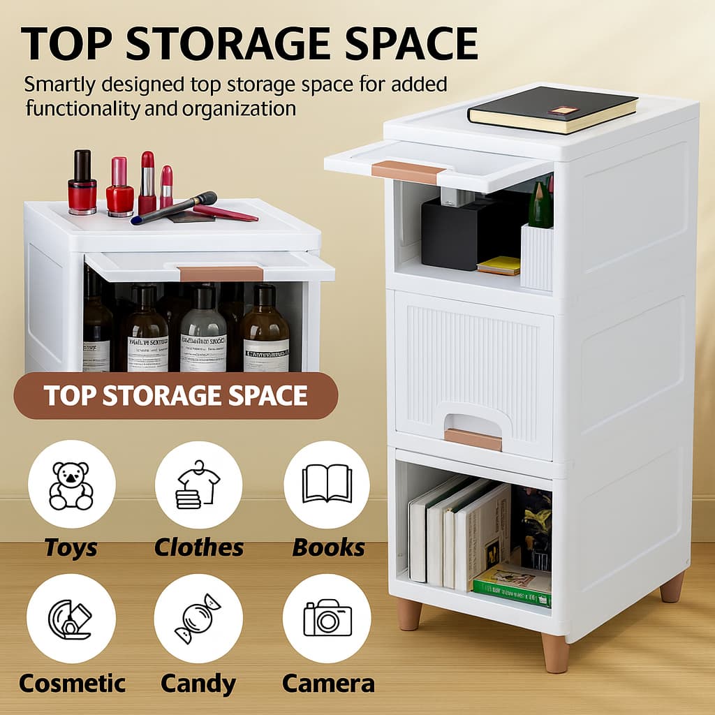 Grosyhub Multi Layer Design Flip Top Modular Storage Cabinet (5 Layer)