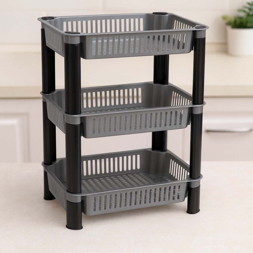 Grosyhub 3 Layer Foldable Storage Cart for Home & Kitchen