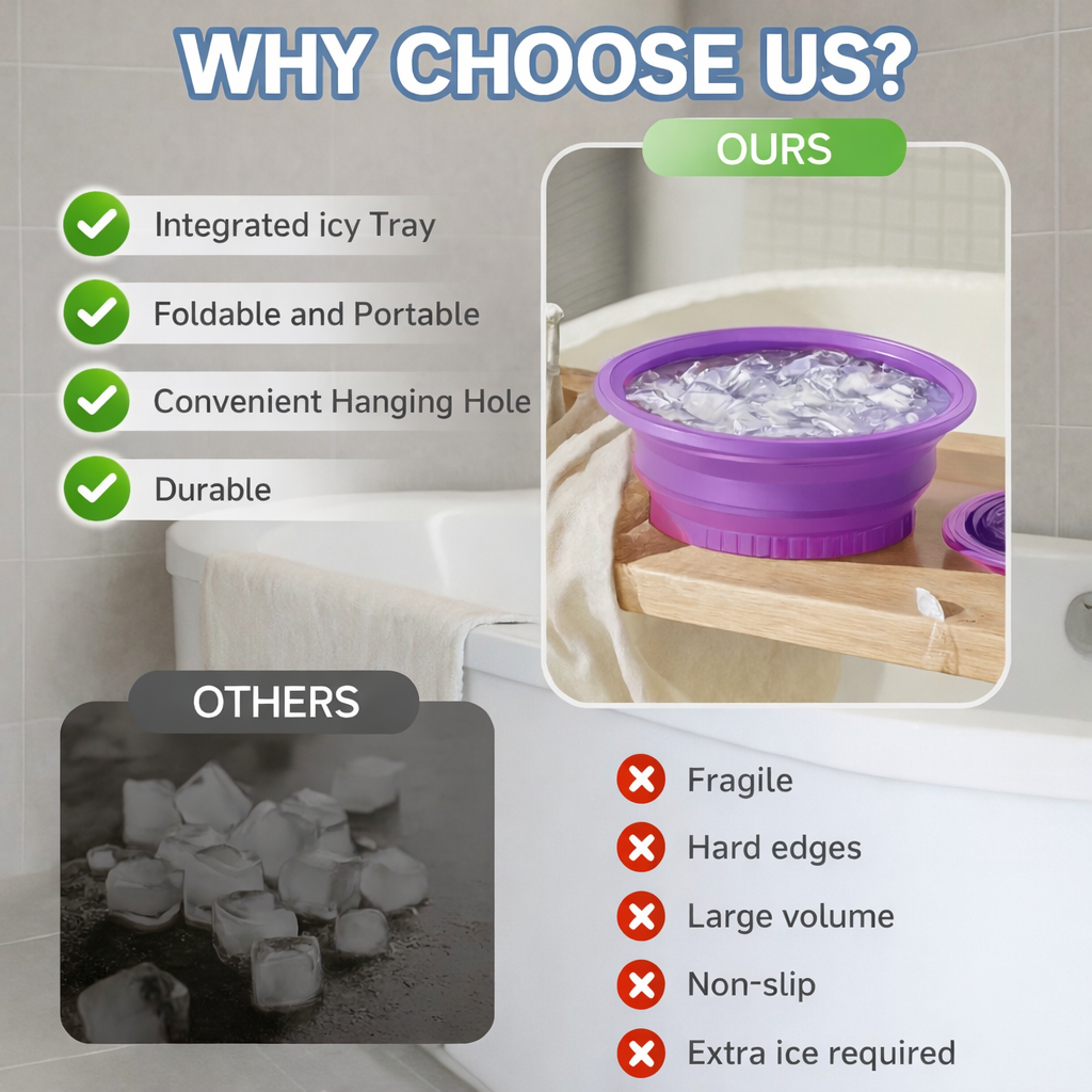 Grosyhub Foldable Purple Ice Face Bowl | Cold Therapy Facial Skincare Bowl